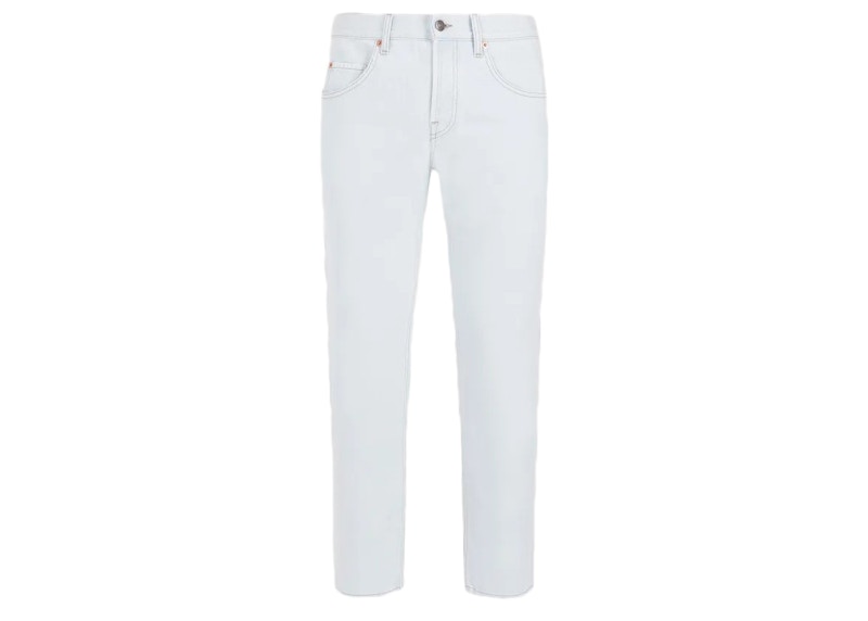 Gucci Cropped Tapered Jeans Light Blue