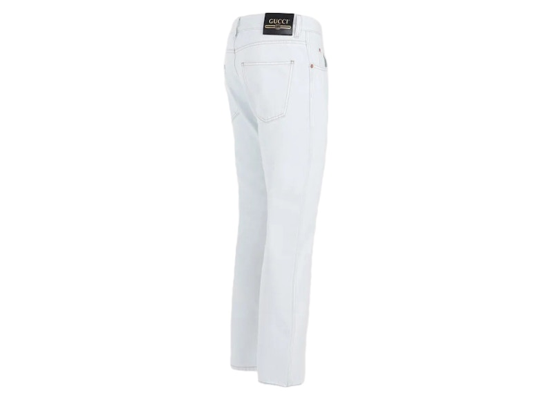 Gucci Cropped Tapered Jeans Light Blue