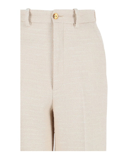 Gucci Cropped Tweed Trousers White