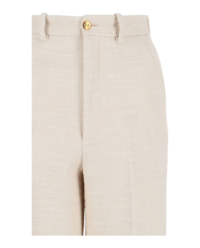 Gucci Cropped Tweed Trousers White