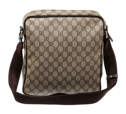 Gucci Messenger Crossbody GG Monogram Adjustable Shoulder Strap Brown