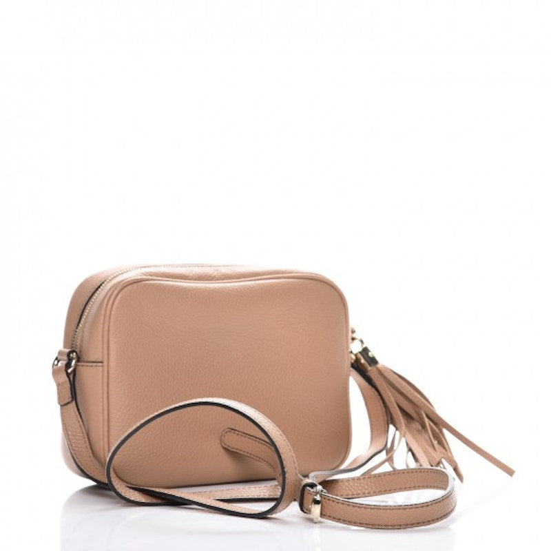 Gucci Soho Disco Leather Small Camelia