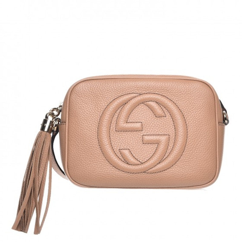 Gucci Soho Disco Leather Small Camelia