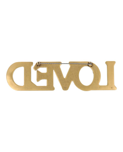 Gucci Crystal-Embellished LOVE Brooch Multi