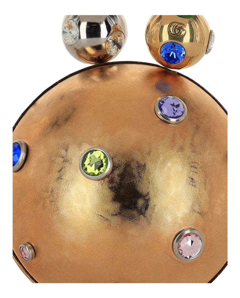 Gucci Crystal-Embellished Sphere Clutch Gold