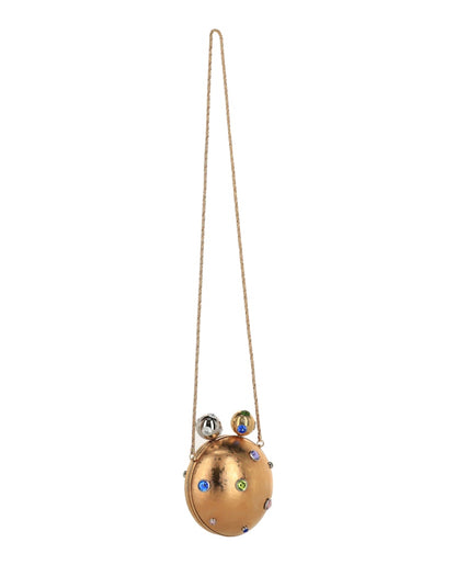 Gucci Crystal-Embellished Sphere Clutch Gold