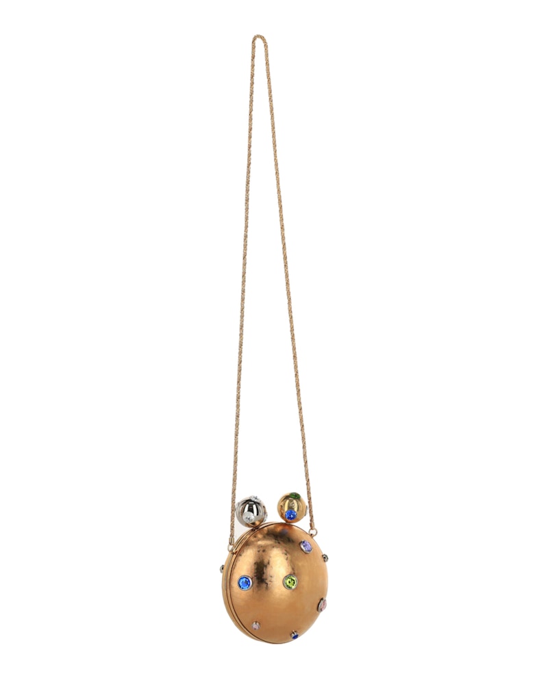 Gucci Crystal-Embellished Sphere Clutch Gold