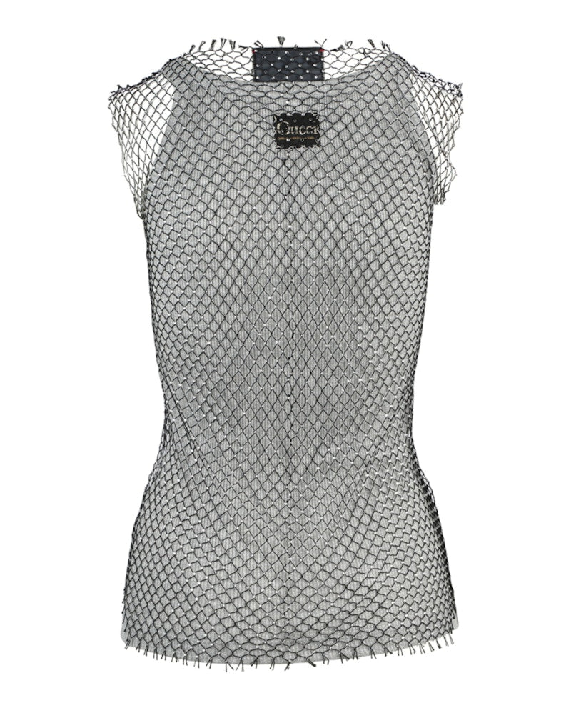 Gucci Crystal Embellished Tank Top Grey
