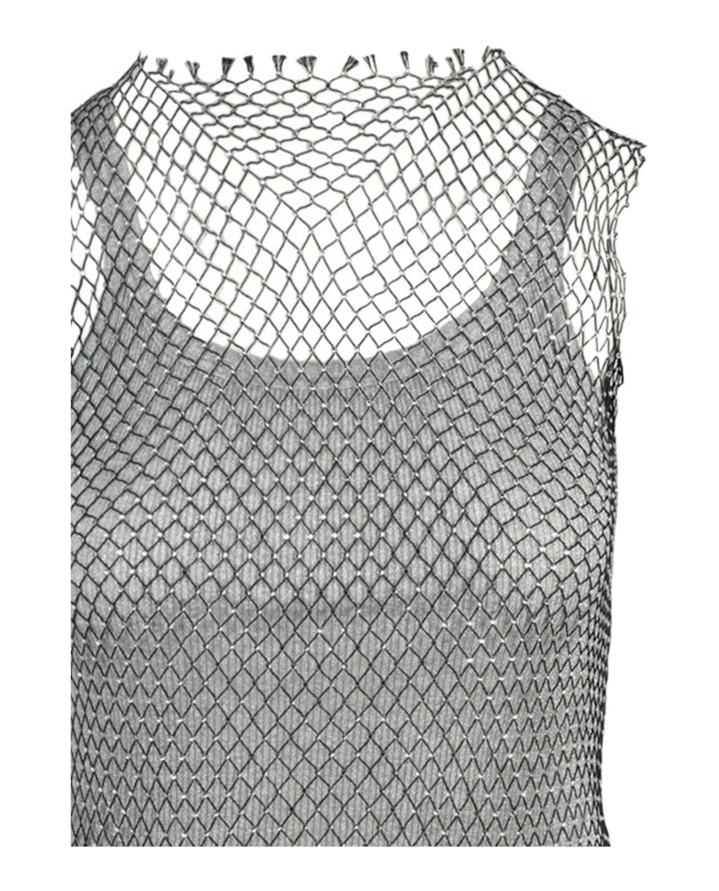 Gucci Crystal Embellished Tank Top Grey