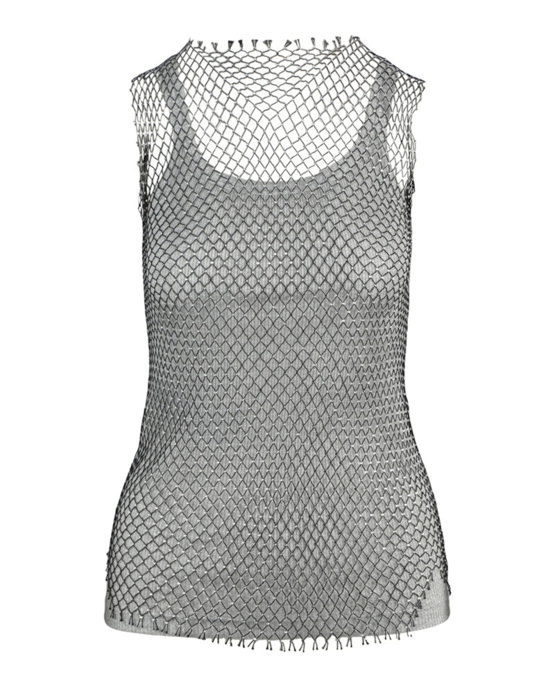 Gucci Crystal Embellished Tank Top Grey