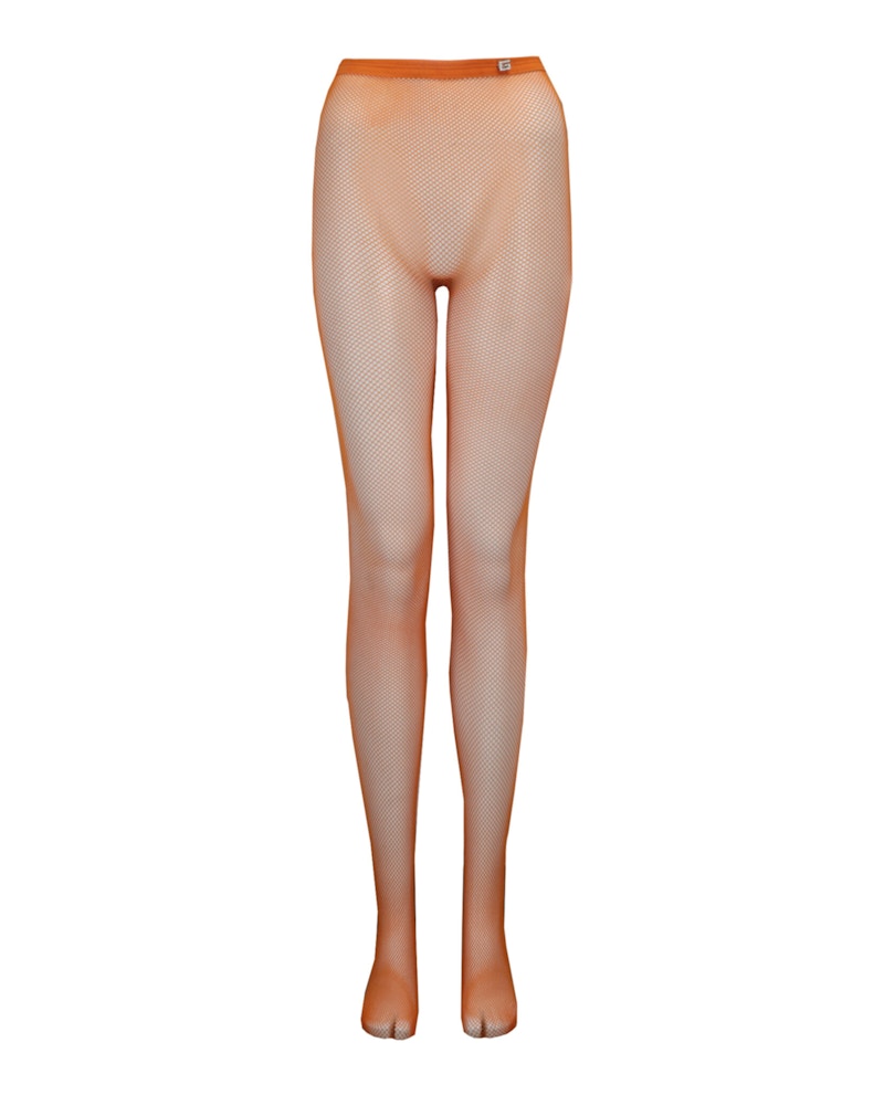 Gucci Crystal Pin Fishnet Tights Orange