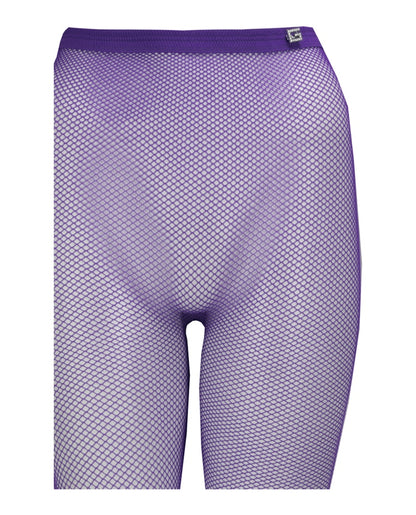 Gucci Crystal Pin Fishnet Tights Purple