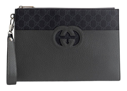 Gucci Cut out GG Pouch GG Supreme Grey/Black