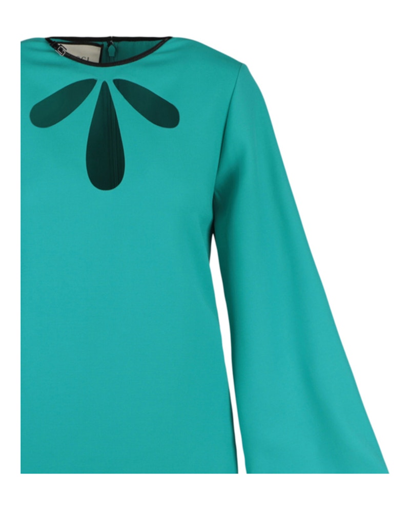 Gucci Cutout Long Sleeve Shift Dress Blue