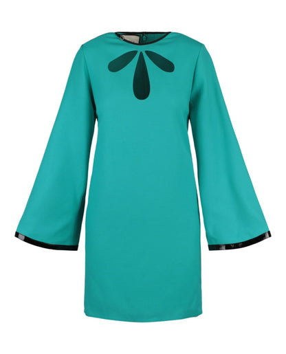 Gucci Cutout Long Sleeve Shift Dress Blue