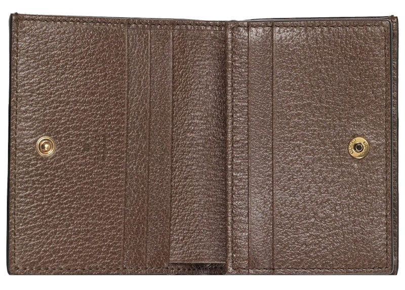 Gucci Diana Jumbo GG Card Case Camel/Ebony