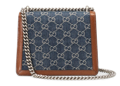 Gucci Dionysus Chain Bag Mini GG Jacquard Dark Blue/Ivory/Brown