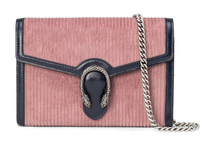Gucci Dionysus Chain Bag Small Corduroy Pink/Blue