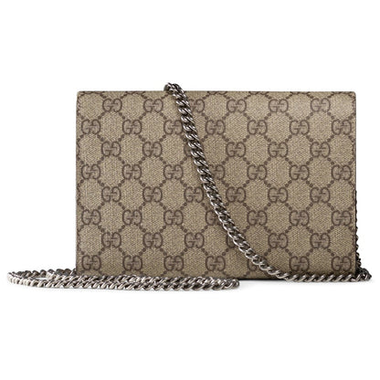 Gucci Dionysus Chain Wallet GG Supreme Beige/Ebony