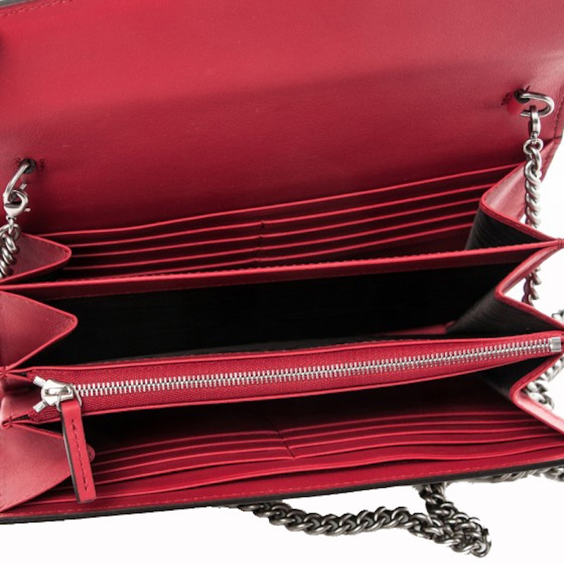 Gucci Dionysus Chain Wallet GG Supreme Beige/Red
