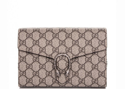 Gucci Dionysus Chain Wallet GG Supreme Beige/Red