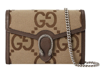 Gucci Dionysus Chain wallet Jumbo GG Camel/Ebony