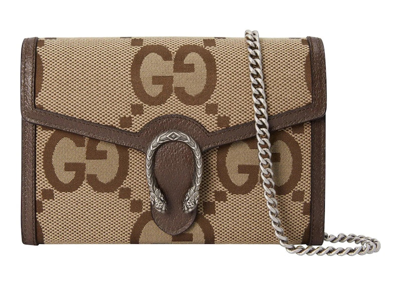 Gucci Dionysus Chain wallet Jumbo GG Camel/Ebony