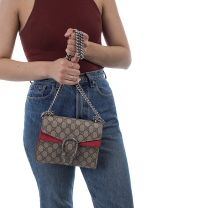 Gucci Dionysus GG Supreme Suede Mini Red