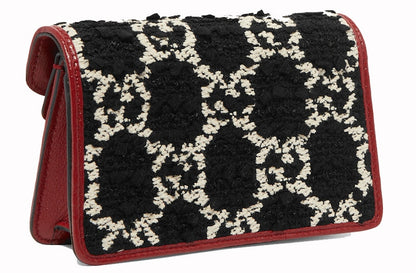 Gucci Dionysus GG Tweed Super Mini Black/White/Cerise