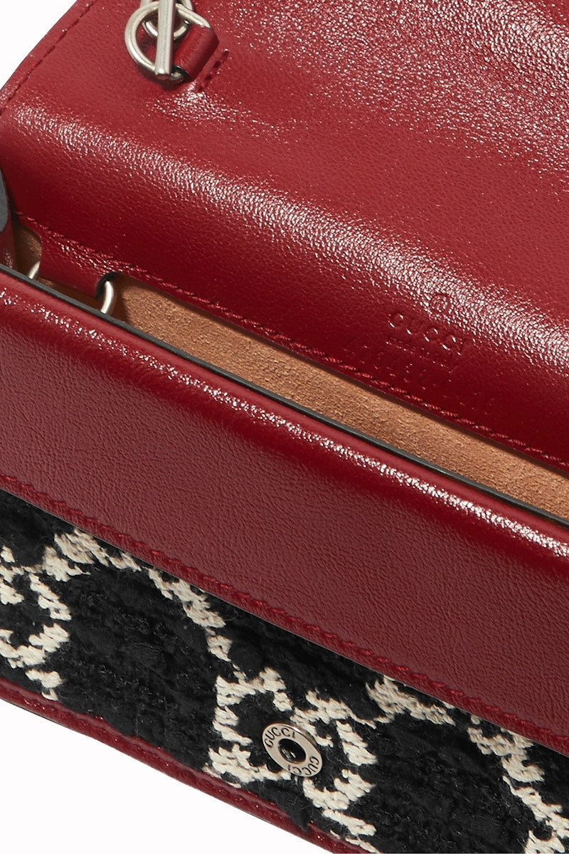 Gucci Dionysus GG Tweed Super Mini Black/White/Cerise