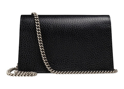 Gucci Dionysus Leather Shoulder Bag Super Mini Black