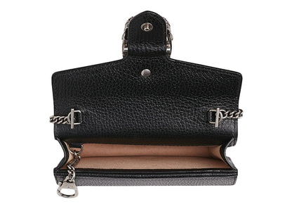 Gucci Dionysus Leather Shoulder Bag Super Mini Black