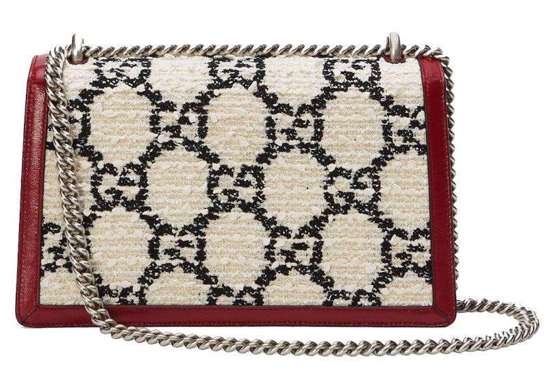 Gucci Dionysus Shoulder Bag GG Tweed Small White/Black