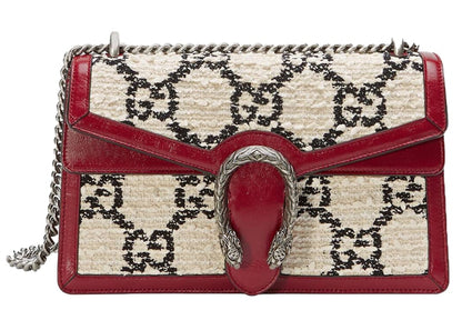 Gucci Dionysus Shoulder Bag GG Tweed Small White/Black