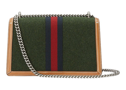 Gucci Dionysus Shoulder Bag Small Blue/Red Web Dark Green/Brown