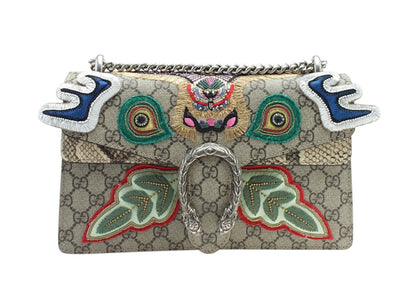 Gucci Dionysus Shoulder Bag Small Embroidered GG Supreme Multicolor