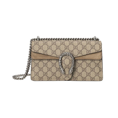 Gucci Dionysus Shoulder Bag Small GG Supreme Canvas Beige/Ebony