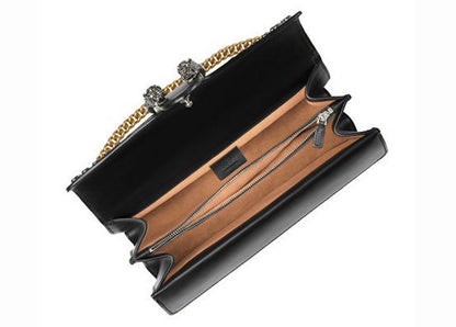 Gucci Dionysus Shoulder Bag Studded Leather Small Black