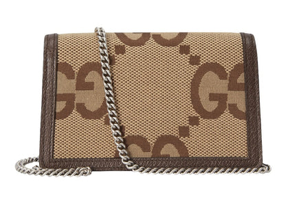 Gucci Dionysus Shoulder Bag Super Mini Jumbo GG Camel/Ebony
