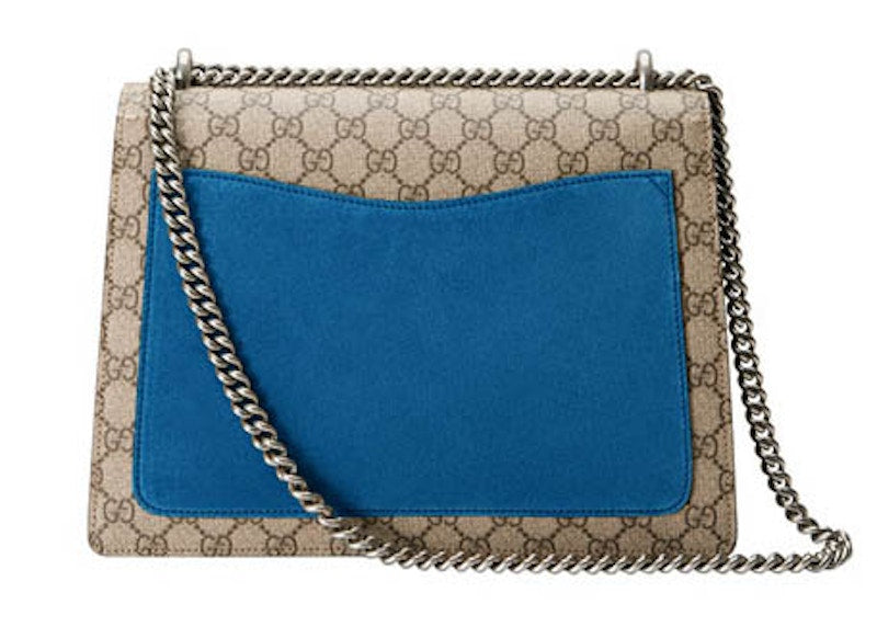 Gucci Dionysus Shoulder Bag GG Supreme Medium Beige/Blue