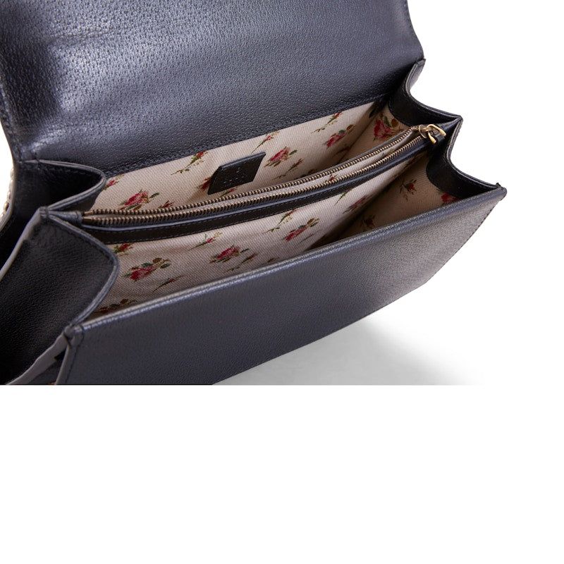 Gucci Dionysus Shoulder Bag Web Embroidered Medium Black