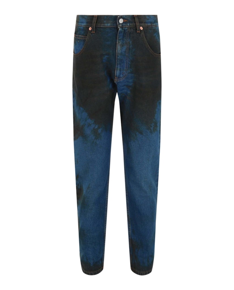 Gucci Distressed Tapered-Leg Jeans Dark Blue