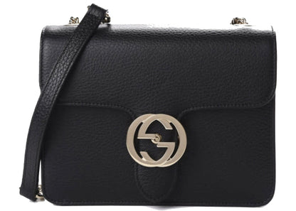 Gucci Dollar Interlocking GG Shoulder Bag Small Black