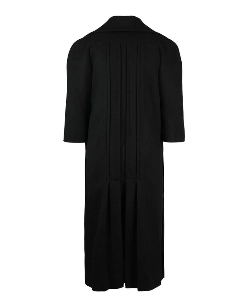 Gucci Double Breasted Collared Coat Black