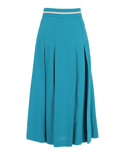 Gucci Double G Chain Pleated Skirt Blue