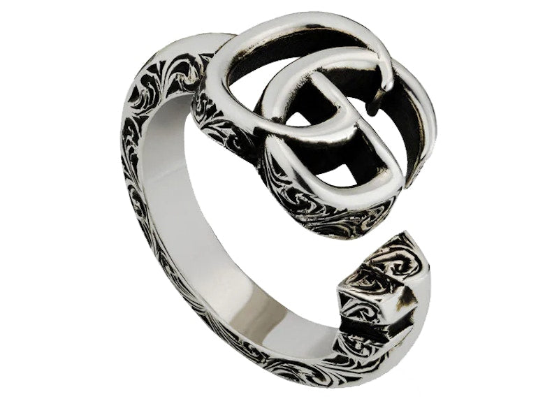 Gucci Double G Key Ring Silver