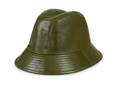 Gucci Double G Leather Bucket Hat Dark Green