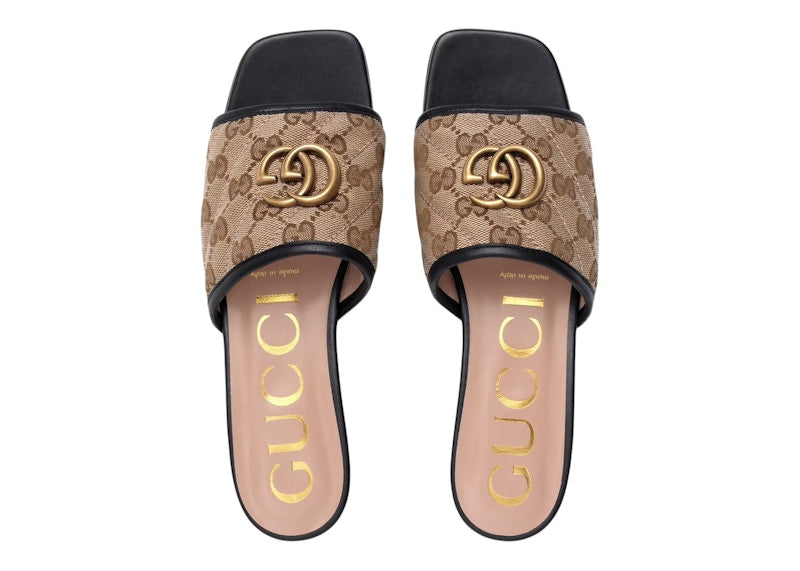Gucci Double G Slide Sandal Black Canvas