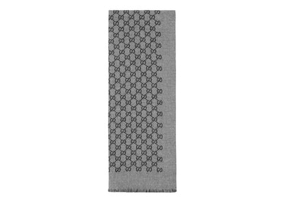 Gucci Double Jacquard GG Wool Scarf Dark Grey/Black