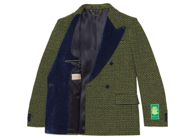 Gucci Double-breasted Blazer Green
